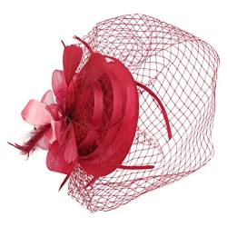 SOESFOUFU Tea-party-hut Damen-stirnband Damenmützen Fascinator-clip Gatsby-kopfbedeckung Vogel Kostüm Damen Teepartyhut Für Frauen Haarschmuck Für Frauen Rave Fräulein Nylon Schleier Feder von SOESFOUFU