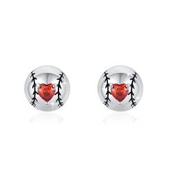 Baseball Ohrringe 925 Sterling Silber, Ball Ohrring Sport Schmuck für Kinder Ohrringe Frauen Geschenke von SOESON