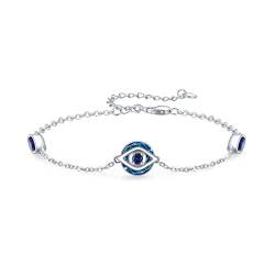 Böser Blick armband 925 Sterling Silber Evil Eye Armbänder Blau Kristallen Verstellbares Armband Schmuck Geschenk für Damen Mädchen von SOESON