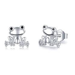 Frosch Ohrringe 925 Sterling Silber Tier Ohrringe Hypoallergen Ohrringe Schmuck Geschenk für Mädchen Damen von SOESON