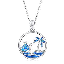 Schildkröte Halsketten 925 Sterling Silber Opal Schildkröte Anhänger Meeresthema Schmuck Geschenke für Mädchen Damen von SOESON