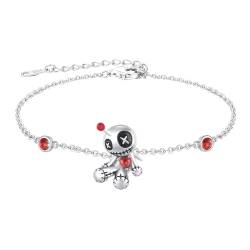 Voodoo Puppen Armband 925 Sterling Silber Halloween Armband Gothic Armbänder Schmuck Absolvent Geschenk für Muttertag Damen von SOESON