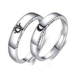 SOFEA Paar Ring 1 Paar Sonne Mond Liebhaber Ringe Set Paar Versprechen Eheringe Männer Frauen Schmuck von SOFEA