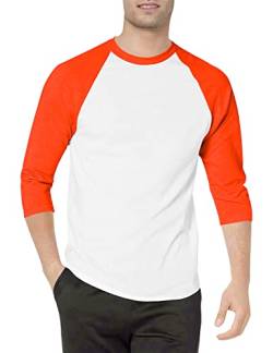 MJ Soffe Herren Baseball-Trikot 3/4 Arm, Herren Damen, M209, Orange, m von SOFFE