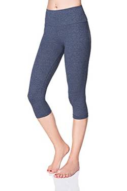 SOFTSAIL Damen 3/4 Leggings Capri Leggings Leggings Damen Lang Sport Baumwolle High Waist Baumwollleggings Frauen Freizeit Relax Bequeme Freizeithose Damen-Hosen Sommer, Denim 48 von SOFTSAIL