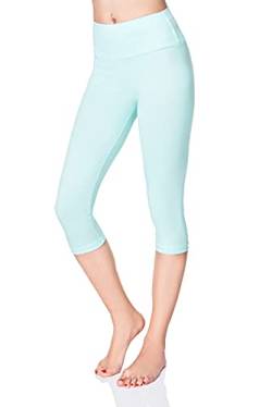 SOFTSAIL Damen 3/4 Leggings Capri Leggings Leggings Damen Lang Sport Baumwolle High Waist Baumwollleggings Frauen Freizeit Relax Bequeme Freizeithose Damen-Hosen Sommer, Minze 44 von SOFTSAIL