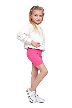 SOFTSAIL Kinder Radlerhose Mädchen – Baumwolle Blickdicht Elastische Sommer Leggings für Sport Freizeit – Kurze Sporthose Tanzhose Shorts für Mädchen, Babyrosa 104-110 - 4-5 Jahre von SOFTSAIL