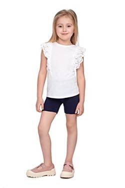 SOFTSAIL Kinder Radlerhose Mädchen – Baumwolle Blickdicht Elastische Sommer Leggings für Sport Freizeit – Kurze Sporthose Tanzhose Shorts für Mädchen, Marine 110-116 - 5-6 Jahre von SOFTSAIL