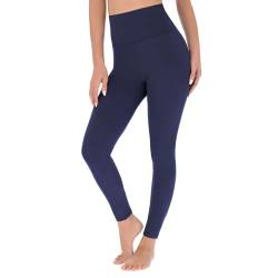 SOFTSAIL Leggings Damen High Waist – Blickdicht Leggins mit Bauchkontrolle Elastische Weiche Leggings für Sport Yoga Gym – Leggings Dunkelblau 40-42, L-XL von SOFTSAIL