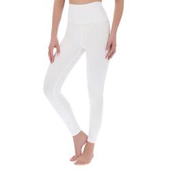 SOFTSAIL Leggings Damen High Waist – Blickdicht Leggins mit Bauchkontrolle Elastische Weiche Leggings für Sport Yoga Gym – Leggings Weiß 44, 2XL von SOFTSAIL