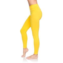 SOFTSAIL Leggings Damen High Waist Sportleggings Frauen Sport Yoga Pilates Fitness Figurformende Leggins Sportleggins Sportbekleidung Sporthose Für Damen Gelb Gr. 42 von SOFTSAIL