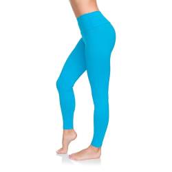 SOFTSAIL Leggings Damen High Waist Sportleggings Frauen Sport Yoga Pilates Fitness Figurformende Leggins Sportleggins Sportbekleidung Sporthose Für Damen Türkis Gr. 36 von SOFTSAIL