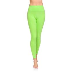 SOFTSAIL Leggings Damen High Waist Sportleggings Frauen Tummy Control Figurformende Leggins Sportleggins Sportbekleidung Sporthose Sport Yoga Pilates Fitness Gym Limette Gr. 38 von SOFTSAIL