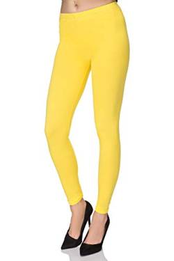 SOFTSAIL Leggings Damen Lang Baumwolle Jogginghose Sport-Leggings, Gelb S von SOFTSAIL