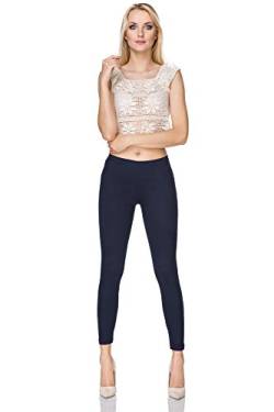 SOFTSAIL Leggings Damen Lang Baumwolle Jogginghose Sport-Leggings Mid Waist Alltagshose Mittlere Taille Elastischer Bund Figurformende Bekleidung für Frauen, Navy M von SOFTSAIL