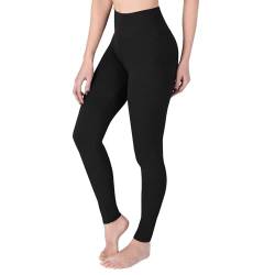 SOFTSAIL Leggings Hohe Tailln Für Damen, Butterweiche Elastische Gymnastik Yoga High Waist Schwarz Leggings, Undurchsichtige Schlankmachende, Dehnbare Trainingshose Bauchkontrolle, Größen S-2XL von SOFTSAIL