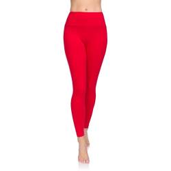 Soft Sail Damen Leggings, hohe Taille, Bauchkontrolle, weiche Baumwolle Gr. 44, rot von SOFTSAIL