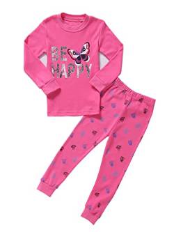 SOIBEEN Mädchen Pyjamas Set 100% Baumwolle Schmetterling PJs Kleinkind Langarm Nachtwäsche Kinder Kleidung 2-Stücke Outfit 3-4 Jahre von SOIBEEN