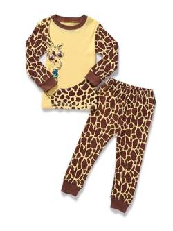 SOIBEEN Pyjamas für Jungen Giraffe Nachtwäsche Baumwolle Kleinkind Kleidung Kinder Nachtwäsche Langarm PJs Set 2-teiliges Outfit 1-2 Jahre von SOIBEEN