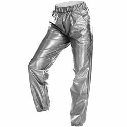 SOIMISS Glänzende Metallic-Hose für Damen Hohe Taille Dehnbare Joggerhose Hip-Hop-Club-Wear Holografische Hose Jogginghose (XL) von SOIMISS