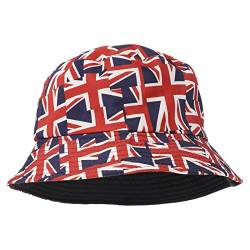 SOIMISS British Flag Bucket Hut Union Jack Fischerhut Unisex Doppelseite Sommer UV Sonnenhut Reversible Strand Sonnenkappe Jubilee Hut für Outdoor- Reise 56-58 cm von SOIMISS