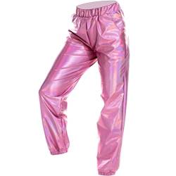 SOIMISS Hip Hop Neonhose Disco-Hosen Für Frauen 80er-Jahre-Outfit Für Frauen Festival-Hose Männerhosen Rave-Hosen Männer -Outfits Für 70er Hosen Irisierend Damen Fallschirm Klein Elasthan von SOIMISS