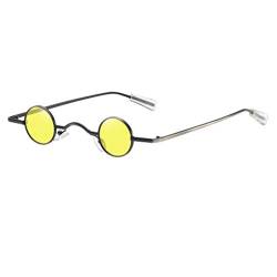 SOIMISS Kleine runde Sonnenbrille Kreative Brille Dekorative Partybrille Strandbrille für Männer Frauen (Gelb) von SOIMISS