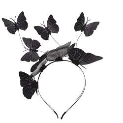 SOIMISS Ornament Zubehör Butterfly Fascinator Damen Party Stereoskopischer Roman Stirnband Schwarz Kopfbedeckung Haarschmuck von SOIMISS