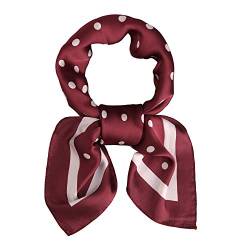 SOJOS Bandana Nicki-Tuch Damen Halstuch Kopftuch Seidentuch mit Polka Dot 70 x 70 Rot von SOJOS