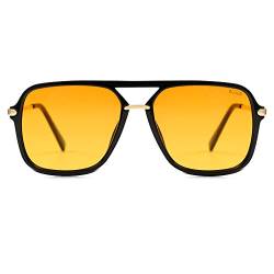 SOJOS Retro Sonnenbrille für Damen Herren,Polycarbonat Linse, Trendy Rechteckige Sonnenbrille 90er Jahre Schatten SJ2229 von SOJOS