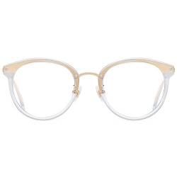 SOJOS Rund Groß Brille mit Blaulichtfilter ohne Sehstärke Anti-Blaulicht Gläser Brille SJ9001 Ashley mit schwarzem Rahmen/Anti-Blau-Lichtlinse von SOJOS