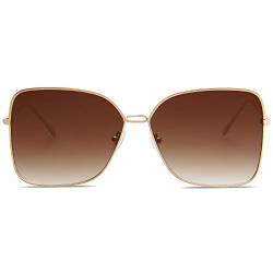 SOJOS Sonnenbrille Damen Große Eckige, Übergroße Rechteckige Designer-Stil Sonnenbrillen SJ1082 von SOJOS