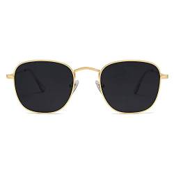 SOJOS Sonnenbrille Damen Herren Polarisiert, Retro Vintage Eckig Klassisch Sonnenbrillen SJ1143 von SOJOS
