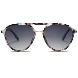 SOJOS Sonnenbrille Damen Herren Polarisiert Retro,Oval Runde Mode Sonnenbrillen SJ2078 von SOJOS