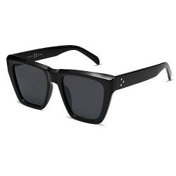 SOJOS Sonnenbrille Damen Polarisiert Retro,Übergroße Quadratische Cateye Sonnenbrillen Katzenaugen Style Trendy SJ2179 von SOJOS