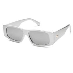 SOJOS Sonnenbrille Damen Polarisierte Retro, Rechteckige Mode Trendy Eckig Schmal Sonnenbrillen SJ2228 von SOJOS