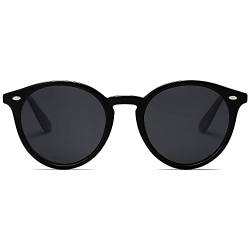 SOJOS Sonnenbrille Damen Polarsierte Runde, Retro Vintage Sonnenbrillen UV400 Schutz SJ2069 von SOJOS