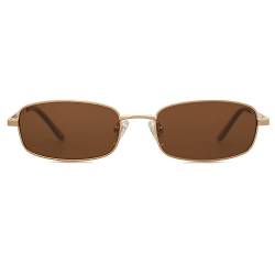 SOJOS Sonnenbrille Damen Retro,Schmale Rechteck 70er 80er Vintage Trendy Klein UV400 Sonnenbrille SJ1187 von SOJOS