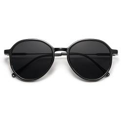 SOJOS Sonnenbrille Damen Rund,Retro Trendy Große Unisex Sonnenbrillen UV400 Schutz SJ2181 von SOJOS