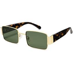 SOJOS Sonnenbrille Herren Damen Retro, Vintage Rechteckige Mode Schmale Sonnenbrillen SJ1162 von SOJOS