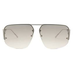 SOJOS Sonnenbrille Herren Damen Retro，Groß Trendy Metall Randlos Sonnenbrillen SJ1192 von SOJOS