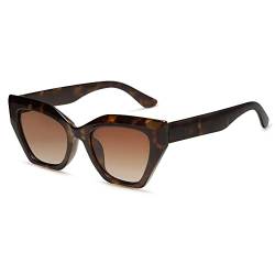 SOJOS Vintage Cateye Sonnenbrille Damen Eckig Polarisiert UV Schutz Trendige Retro Mode Brille mit Schildkröte Rahmen von SOJOS
