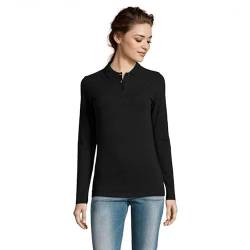 SOLS Damen Polo Womens Long-Sleeve Piqué Shirt Perfect 02083 Black L von SOL'S