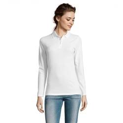 SOLS Damen Polo Womens Long-Sleeve Piqué Shirt Perfect 02083 White XL von SOL'S