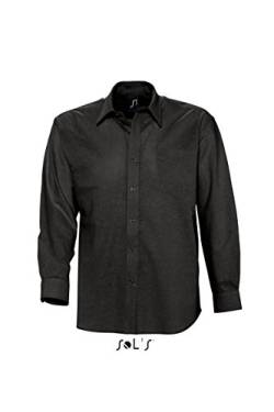 SOLS Herren Oxford-Hemd Boston langarm, Black, 3XL von SOL'S