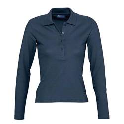 SOLS Podium Damen Pique Polo-Shirt, Langarm (XL) (Denim) von SOL'S