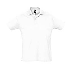 Sols Herren Summer II Pique Polo-Shirt, Kurzarm (M) (Weiß) von SOL'S