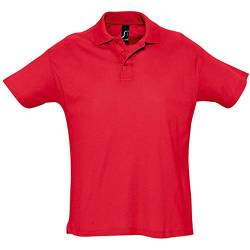 Sols Herren Summer II Pique Polo-Shirt, Kurzarm (XXL) (Rot) von SOL'S