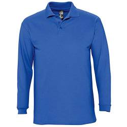 Sols Herren Winter II Pique Langarm-Shirt/Polo-Shirt, Langarm (2XL) (Königsblau) von SOL'S