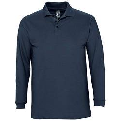 Sols Herren Winter II Pique Langarm-Shirt/Polo-Shirt, Langarm (M) (Marineblau) von SOL'S